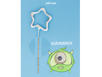 Produktbilder 1: Monster Glückwunsch Wackelaugen blau Mini Wondercard