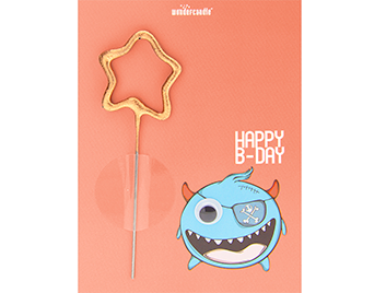 Produktbilder 1: Monster Happy B-Day Wackelaugen pink Mini Wondercard
