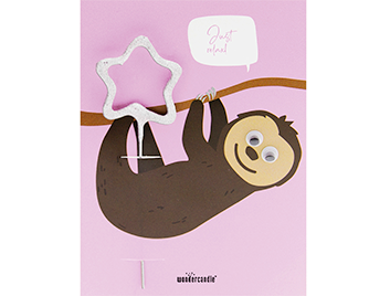 Produktbilder: Just relax Faultier rosa Wackelaugen Tiere Mini Wondercard