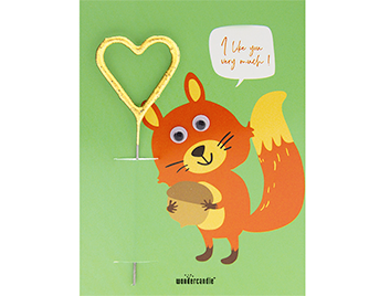 Produktbilder 1: I like you very much Eichhörnchen grün Wackelaugen Tiere Mini Wondercard