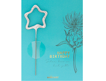 Produktbilder 1: Happy Birthday blau Flora Mini Wondercard