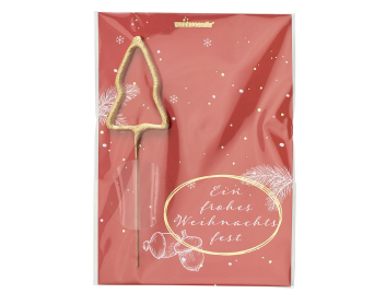 Produktbilder 1: Ein frohes Weihnachtsfest Xmas rot Baum gold Mini Wondercard