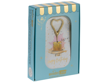 Produktbild: Happy Birthday weiß Wondercake deluxe blau Herz gold