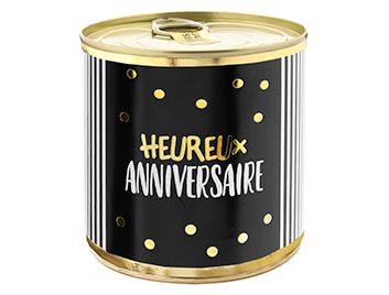 Produktbild: Cancake Heureux Anniversaire noir/or Gâteau Brownie au chocolat