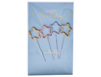 Produktbild: Happy Birthday blau Classic Wondercard 4er Set