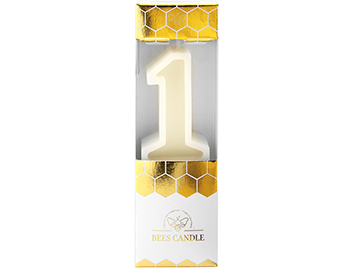 Produktbilder 1: 1 Bees Candle Bienenwachskerze weiß