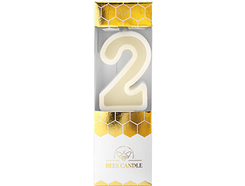 Produktbilder: 2 Bees Candle Bienenwachskerze weiß