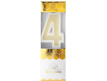 Produktbilder 1: 4 Bees Candle Bienenwachskerze weiß